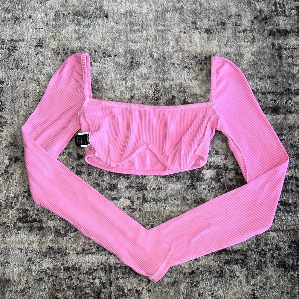 Pink cropped top